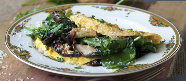 املت قارچ و اسفناج