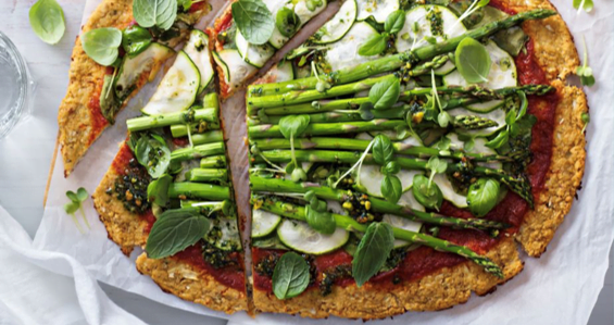 پیتزای گل کلم و سبزیجات